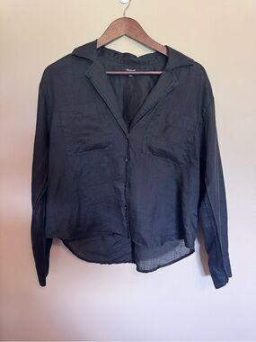 Madewell Black Button-Front Long Sleeve Shirt